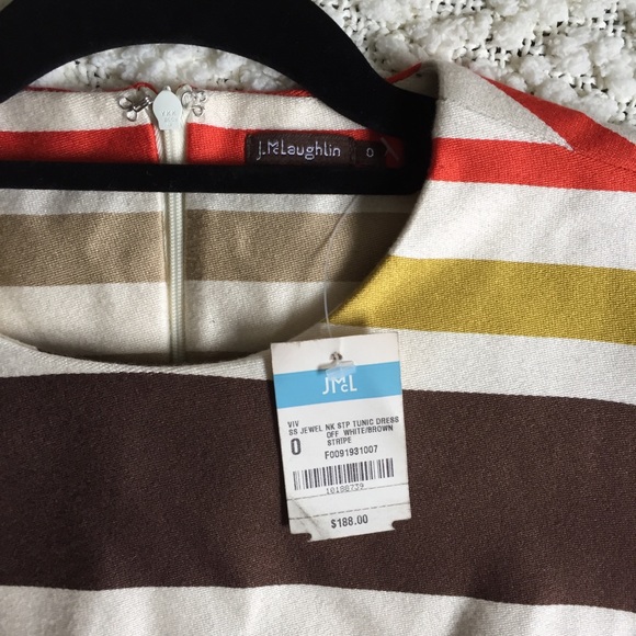 NWT J.McLaughlin Viv Jewel Autumn Striped Dress, 0 - Picture 4 of 6